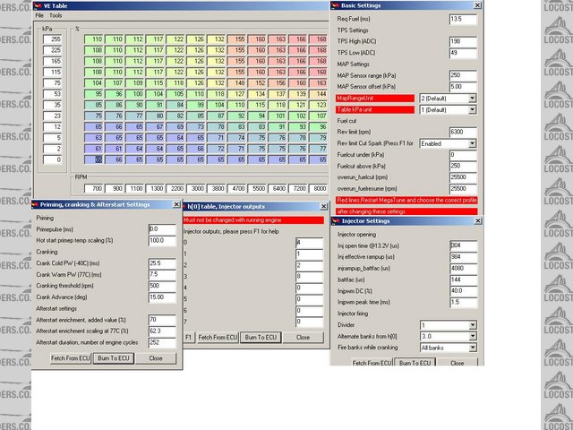 VEMS updated settings